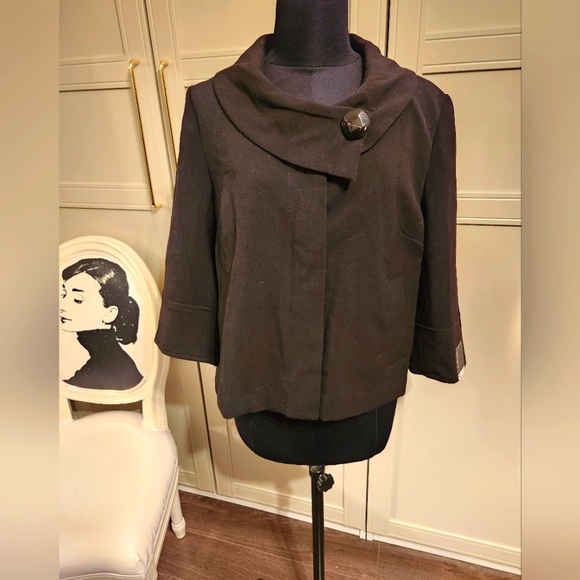 Atmosphere Black Jacket with Button Collar Detail amd 3/4 Sleeves BNWT - Picture 7 of 7